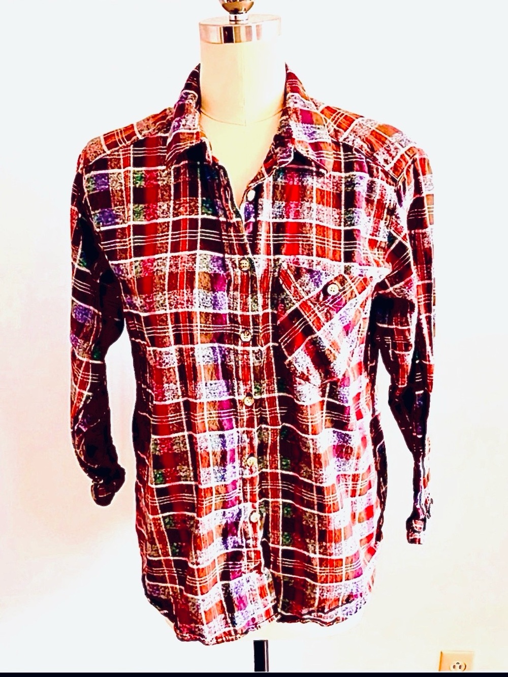Relaxed fit flannel multicolored long sleeve button-down shirt by Northwest Blue